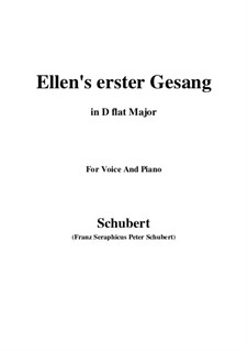 Ellen's Song I, D.837 Op.52 No.1: For voice and piano (D flat Major) by Franz Schubert