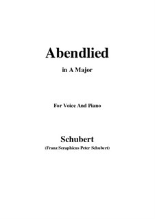 Abendlied (Evening Song), D.382: A maior by Franz Schubert