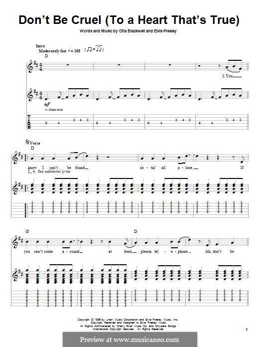 Don't Be Cruel: Para Guitarra by Elvis Presley, Otis Blackwell