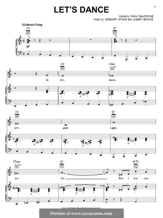 Let's Dance (Benny Goodman): Para vocais e piano (ou Guitarra) by Fanny Baldridge, Gregory Stone, Joseph Bonime