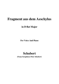 Fragment from Aeschylus, D.450: D flat Major by Franz Schubert