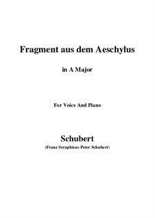 Fragment from Aeschylus, D.450: A maior by Franz Schubert