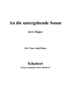 An die untergehende Sonne (To the Setting Sun), D.457 Op.44: G maior by Franz Schubert