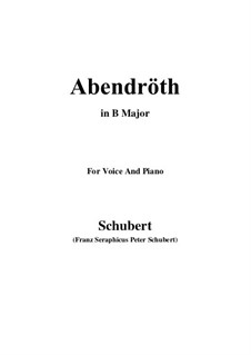 Abendröte (Sunset), D.690: B Major by Franz Schubert