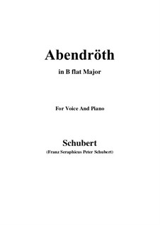 Abendröte (Sunset), D.690: B flat Maior by Franz Schubert