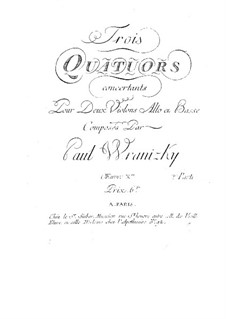 Six String Quartets, Op.10: Quartets No.4-6 – parts by Paul Wranitzky