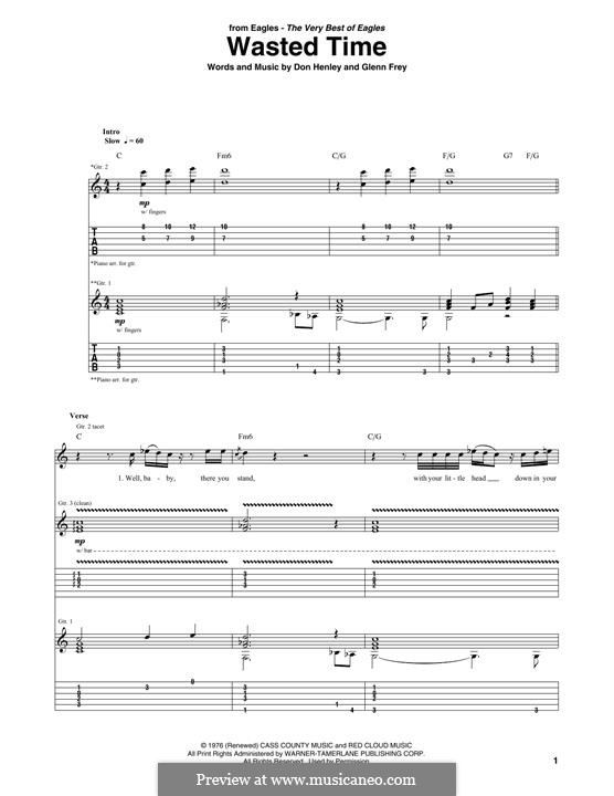 Wasted Time (The Eagles): Para guitarra com guia by Don Henley, Glen Frey