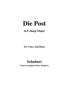 No.13 Die Post (The Post): For voice and piano (F sharp Major) by Franz Schubert