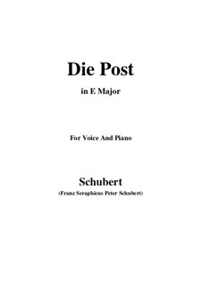 No.13 Die Post (The Post): For voice and piano (E Major) by Franz Schubert