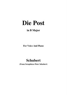 No.13 Die Post (The Post): For voice and piano (B Major) by Franz Schubert