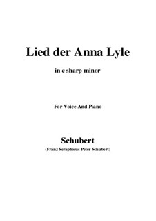 Lied der Anne Lyle (Annot Lyle's Song), D.830 Op.85 No.1: C sharp minor by Franz Schubert