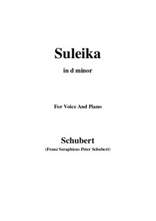 Suleika I, D.720 Op.14 No.1: For voice and piano (d minor) by Franz Schubert