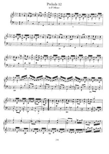 Prelude and Fugue No.12 in F Minor, BWV 881: Para Piano by Johann Sebastian Bach