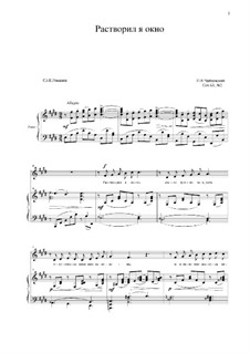 Six Romances, TH 107 Op.63: No.2 I Opened the Window (E Major) by Pyotr Tchaikovsky