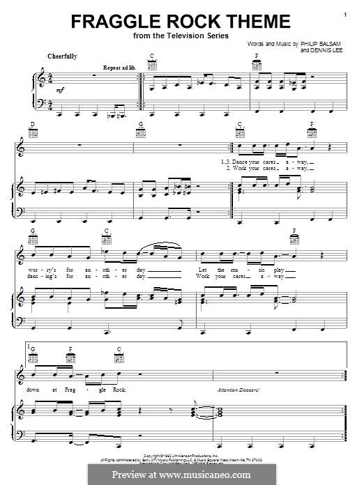 Fraggle Rock Theme: Para vocais e piano (ou Guitarra) by Dennis Lee, Philip Balsam