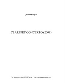 Concerto for Clarinet, Op.9: Concerto for Clarinet by Keith Perreur-Lloyd