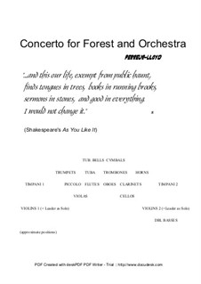 Concerto for Forest and Orchestra, Op.7: Concerto for Forest and Orchestra by Keith Perreur-Lloyd