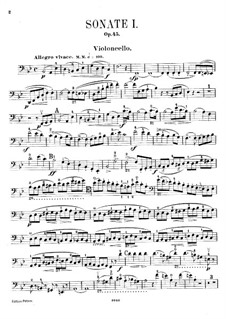 Pieces for Cello and Piano, Op.45, 58, 17, 109: Parte de solo by Felix Mendelssohn-Bartholdy