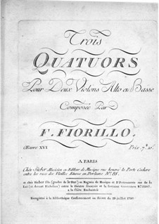 Three String Quartets, Op.16: violino parte I by Federigo Fiorillo