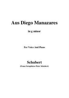 Aus Diego Manazares, D.458: G minor by Franz Schubert