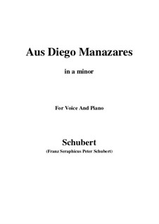 Aus Diego Manazares, D.458: A minor by Franz Schubert