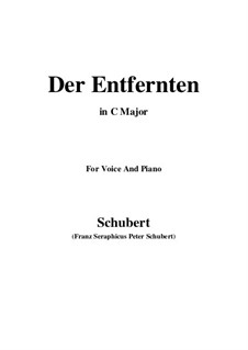 Der Entfernten (To the Distant Beloved), D.350: C maior by Franz Schubert