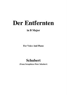 Der Entfernten (To the Distant Beloved), D.350: B Major by Franz Schubert