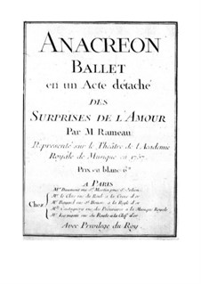 Les surprises de l'Amour: Act III. Anacréon by Jean-Philippe Rameau