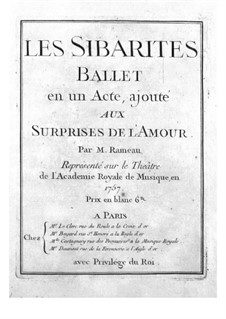 Les surprises de l'Amour: Les Sibarites by Jean-Philippe Rameau