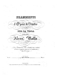 Frammenti d'opere di studio, BI 310, 312, 315, 313: Frammenti d'opere di studio by Alessandro Rolla
