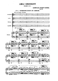 Cœli enarrant, Op.42: Partitura Piano-vocal by Camille Saint-Saëns