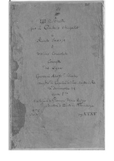 Three Sonatas for Flute (or Violin) and Harpsichord, Op.1: Three Sonatas for Flute (or Violin) and Harpsichord by Johann Adolph Scheibe