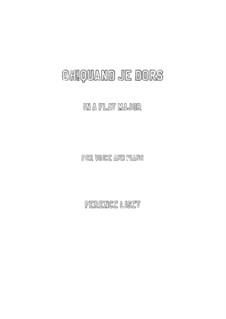 Oh, quand je dors, S.282: A flat Major by Franz Liszt