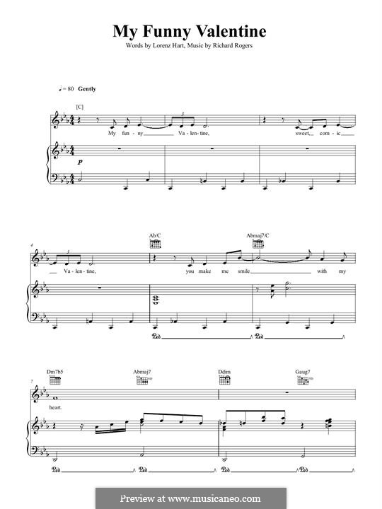 My Funny Valentine: Para vocais e piano (ou Guitarra) by Richard Rodgers