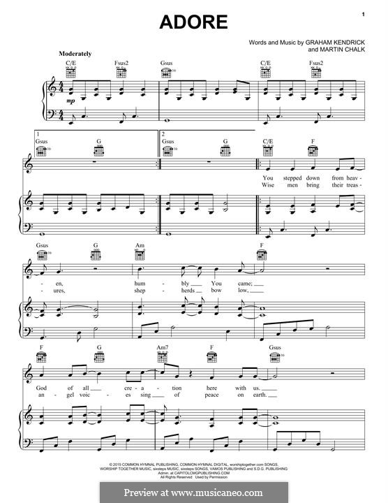Adore (Lloyd Larson): Para vocais e piano (ou Guitarra) by Graham Kendrick, Martin Chalk