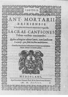 Sacrae cantiones: Cantus II part by Antonio Mortaro