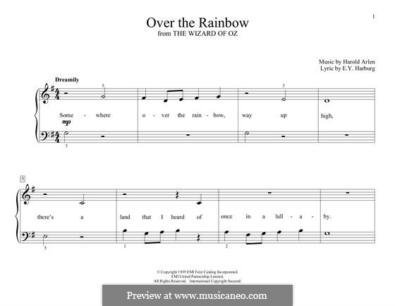 Piano version: para um único musico (Editado por H. Bulow) by Harold Arlen