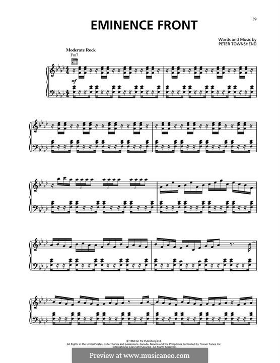 Eminence Front (The Who): Para Piano by Peter Townshend