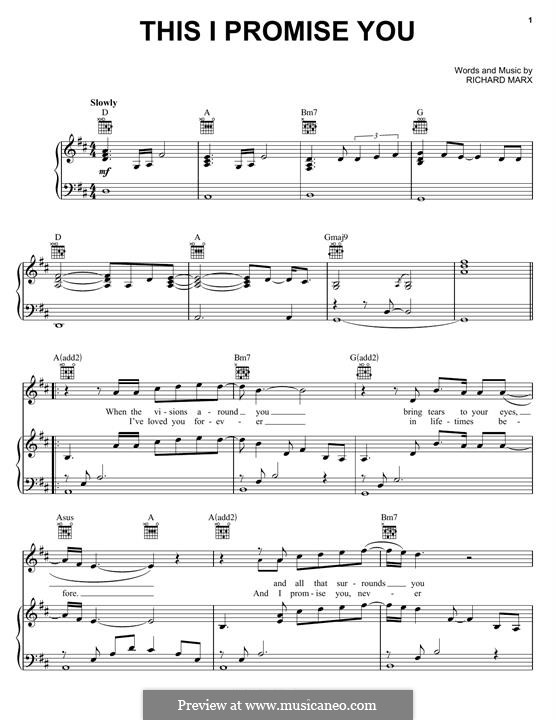 This I Promise You ('N Sync): Para vocais e piano (ou Guitarra) by Richard Marx