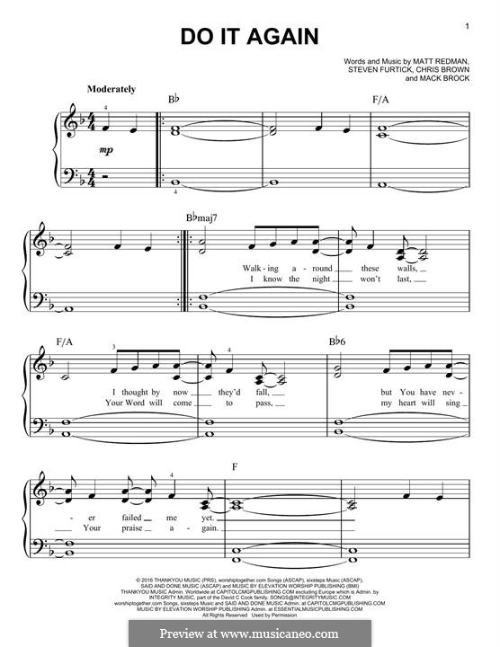 Do It Again (Elevation Worship): Para Piano by Chris Brown, Matt Redman, Ma...