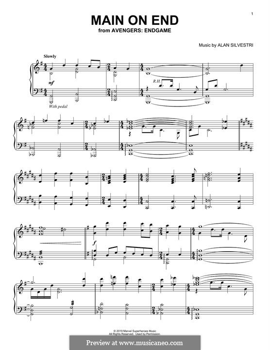 Main on End (from Avengers: Endgame): Para Piano by Alan Silvestri