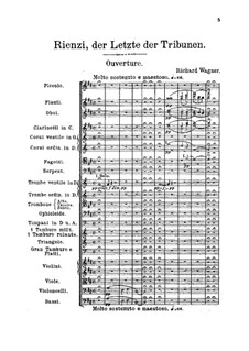 Rienzi, the Last of the Tribunes, WWV 49: partitura completa by Richard Wagner