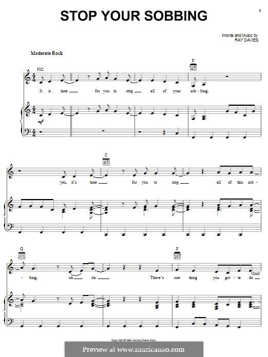 Stop Your Sobbing (The Pretenders): Para vocais e piano (ou Guitarra) by Ray Davies