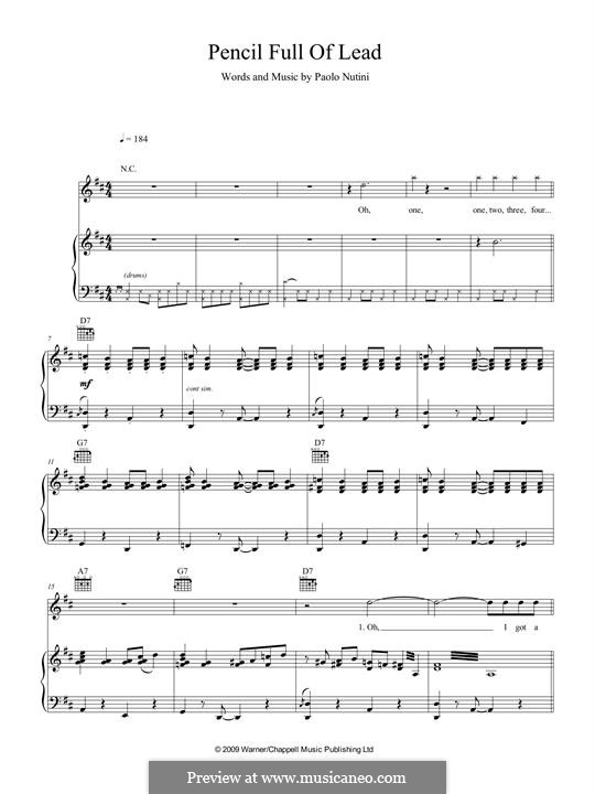 Pencil Full of Lead: Para vocais e piano by Paolo Nutini