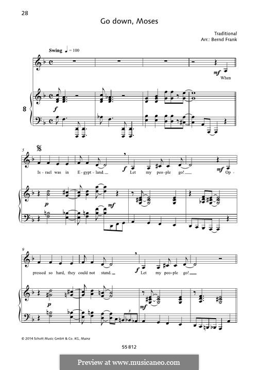 Go Down Moses: Para vocais e piano by folklore