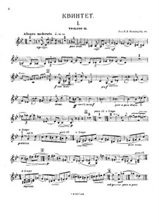 Piano Quintet in G Minor, Op.28: violino parte II by Georgy Catoire