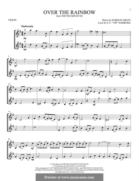 Instrumental version: para dois violinos by Harold Arlen