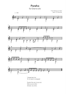 Poreho: For guitar solo (C Major) by folklore