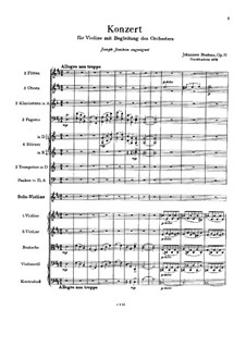 Concerto for Violin and Orchestra in D Major, Op.77: partitura completa by Johannes Brahms