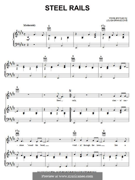 Steel Rails: Para vocais e piano (ou Guitarra) by Louisa Branscomb